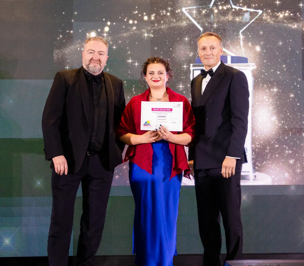 Bethan accepts her award