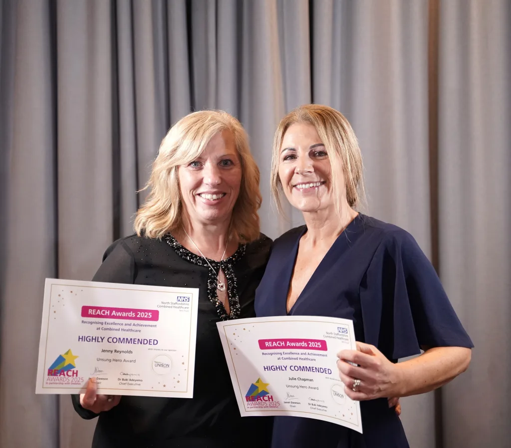 Jenny and Julie pose with their awards
