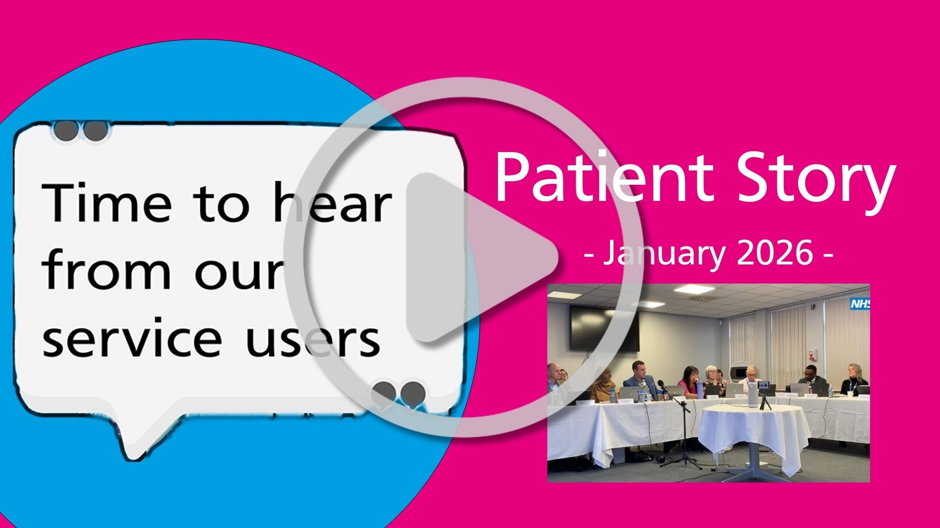 image saying, let's hear about our service users