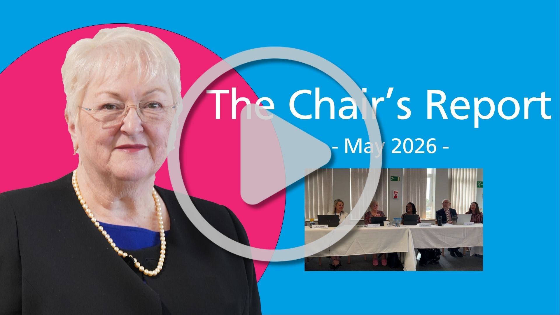 Photo of the Chair for the Chair's report video